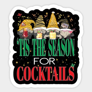 Fun Tis The Season For Cocktails Drinks Beers Christmas Xmas Sticker